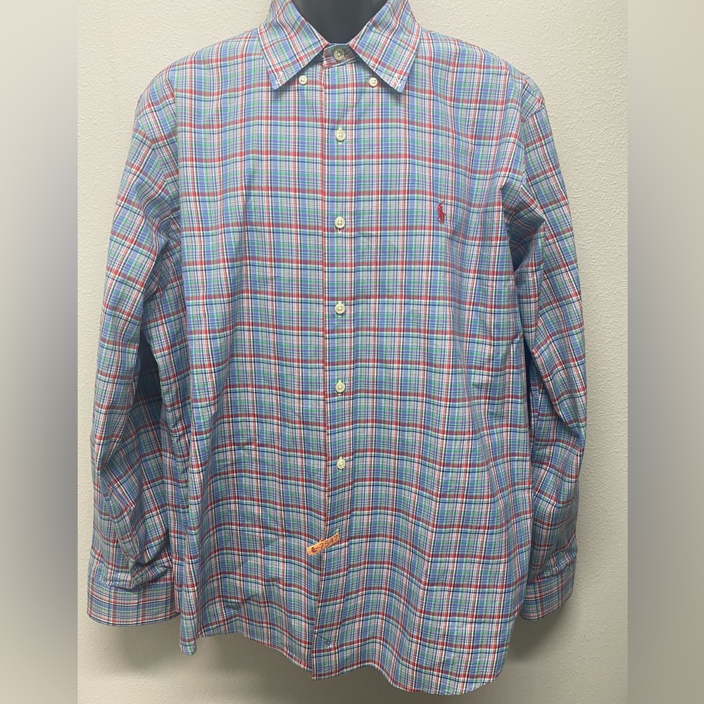 Polo Ralph Lauren Men's XL Cotton Multicolor Plaid Long Sleeve Button Shirt